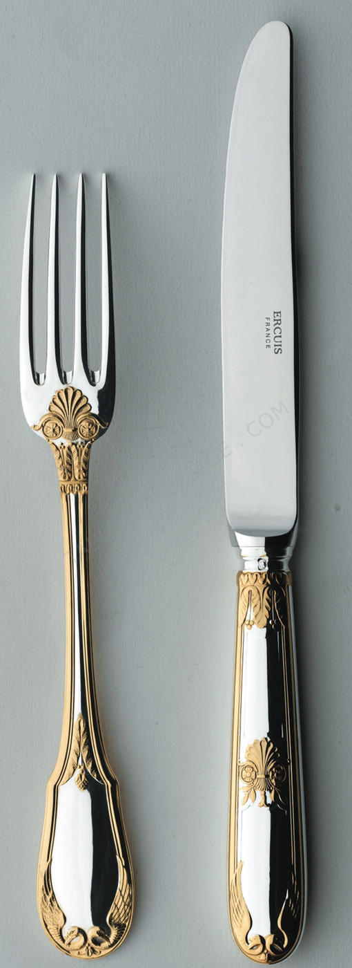 Dinner fork in sterling silver gilt (vermeil) - Ercuis